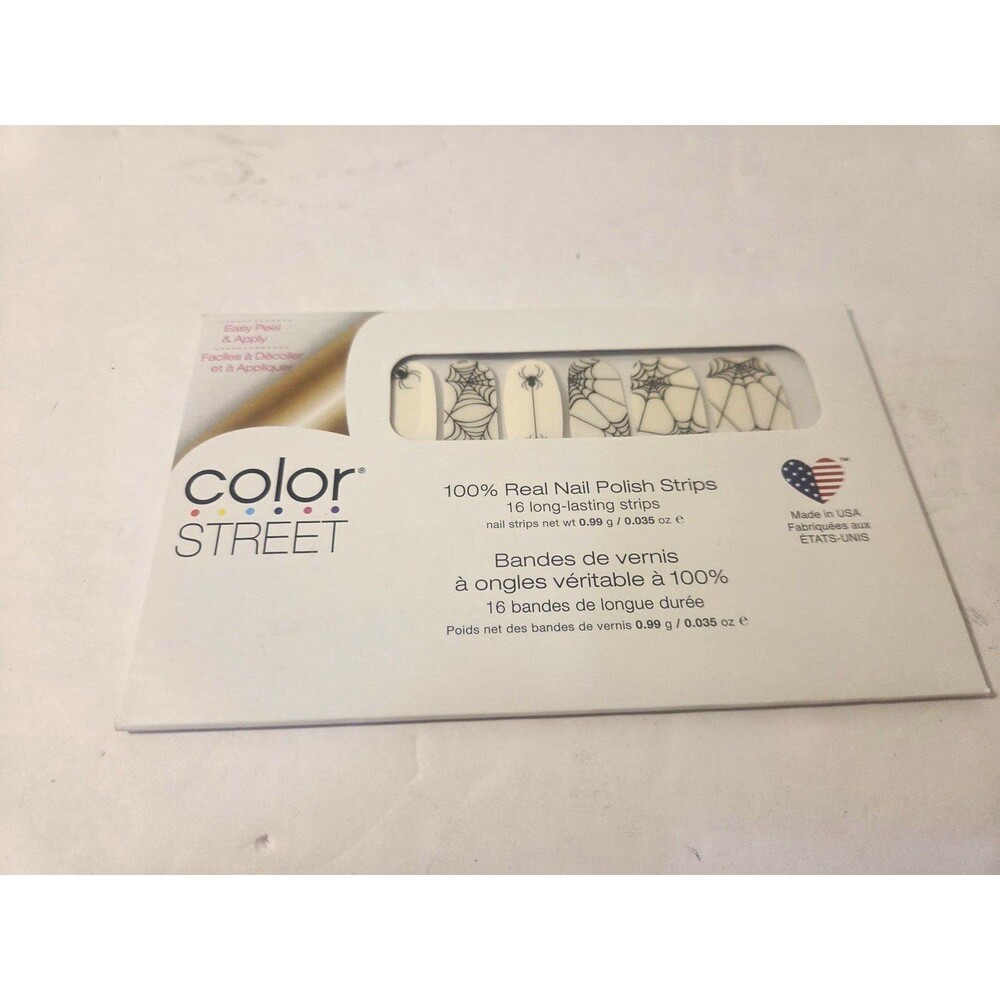 Color Street Web Of Lies White/Black Spider Web Gloss Nail Polish Strips